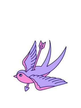 Dövmenin animasyonunu geleneksel bir kırlangıç stiliyle genişletiyorum.