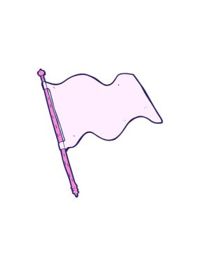 Çizgi film beyaz bayrağının gösterişli satış animasyonu