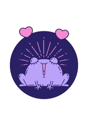 dönen kalp animasyonu dövme stili mutlu kurbağa tasarımı