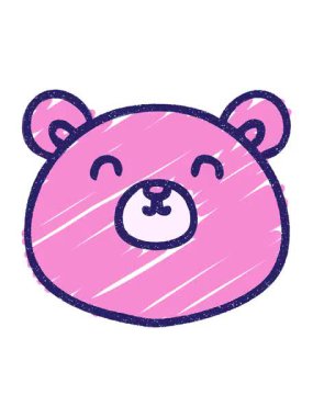 pixelize effect animation of Bear Chalk Drawing