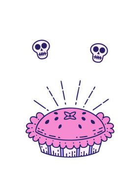 Geleneksel dövmenin resimlerini gösteren kafatası animasyonu inanılmaz bir turta.