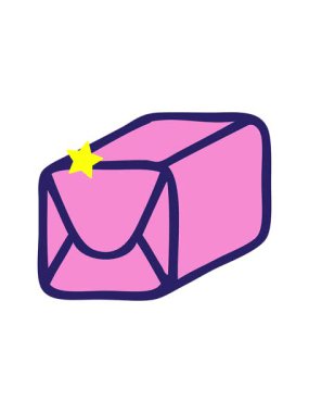 twinkling stars effect animation of cartoon of a paper parcel