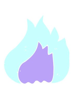 Alevin düz renk illüstrasyonunun titreşimli hareketi