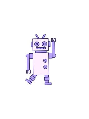 Dans eden bir robotun yatay titreşimli animasyonu