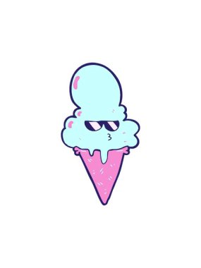 Karikatür serin dondurmanın dönen hareketli animasyonu