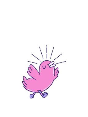 Geleneksel dövme stili bir kuşun hareketli canlandırması