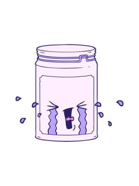 karikatür cam kavanozunun basınçlı canlandırması