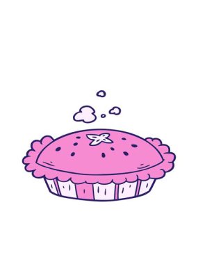 Fırından yeni çıkmış karikatür turtasının hareketli animasyonu.