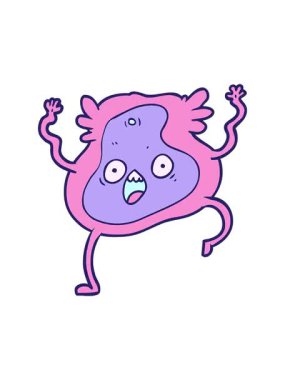 spinning motion animation of a cartoon germ