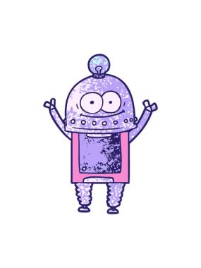 Mutlu robotu ampulle salla ve durdur.