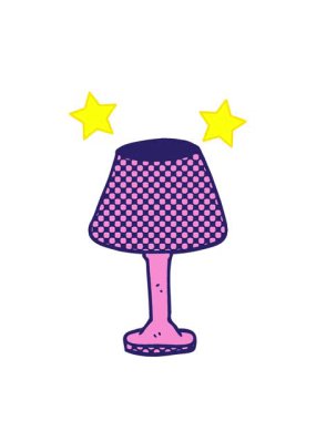 dönen yıldızların çizgi film animasyonu karalama dekoratif lamba