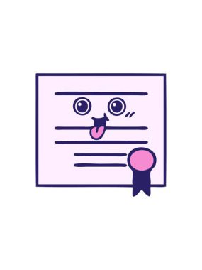 Mezuniyet diplomasının tatlı çizgi filminin satış animasyonu.