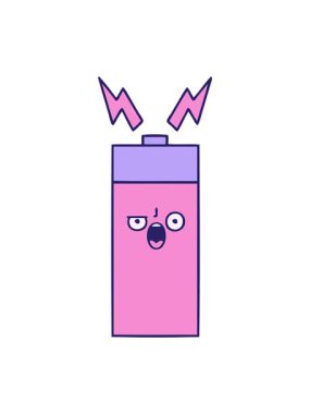 Bir bataryanın karikatür çiziminin efekt canlandırması