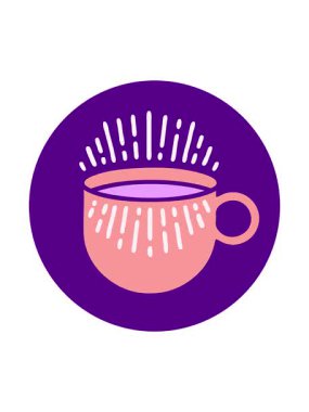 Parlak renkli kahve fincanının dönen hareketli animasyonu