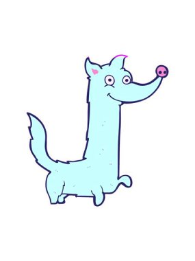 power up animation of illustration of a happy dog