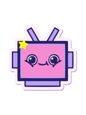 Parıldayan yıldızlar, robot kafasının çizgi film çıkartmasının animasyonunu etkiler.