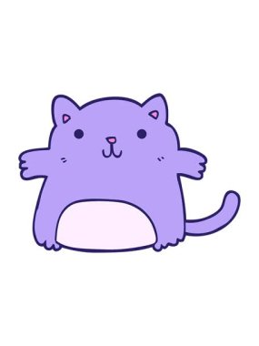 Çizgi film kedisinin eğlenceli illüstrasyonunu salla ve durdur