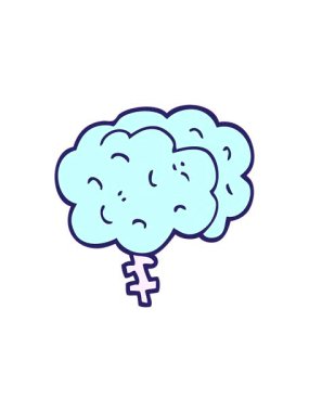 Çizgi film karikatür beyninin hareketli animasyonu