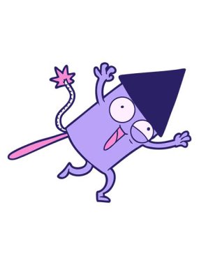 çizgi film havai fişek roketinin animasyonunu durdurup duraklat