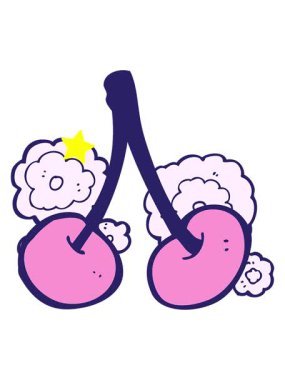 Parlayan yıldızlar çizgi film kirazlarının animasyonunu etkiler.