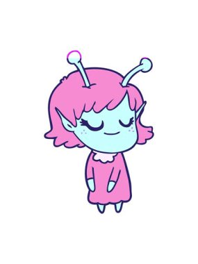 Gülümseyen uzaylı kızın animasyonunu güçlendir