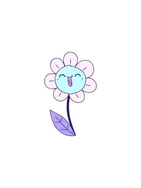 splitting effect animation of hand drawn quirky cartoon happy flower