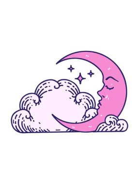 Hilal ve bulutların ikonik dövme şeklindeki hareketli görüntüsü