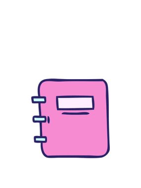 Bir not defteri tasarımının çizgi filminin zıplama hareketi animasyonu