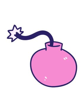 el çizimi tuhaf karikatür bombasının efekt canlandırması