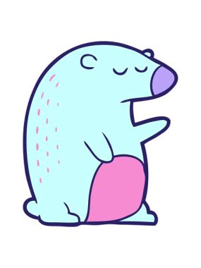 çizgi film ayısının hareketli animasyonu