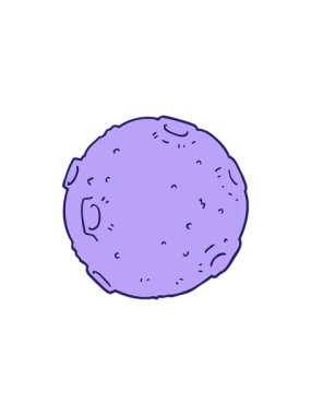 Çizgi film Ay illüstrasyonunun radyoaktif parlak animasyonu