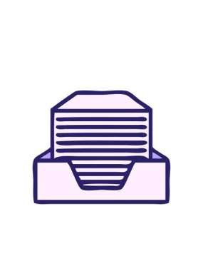 blinking radial lines animation of cartoon of a stack of office papers
