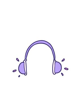 Çizgi film kulaklıklarının yanıp sönen radyal çizgileri