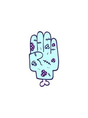 Çizgi roman stili zombi elinin ayrıştırıcı etkisi