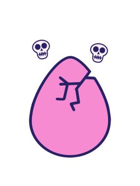 sevimli paskalya yumurtası tasarımının kafatası animasyonu