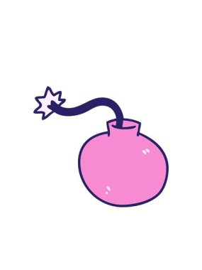 blinking radial lines animation of hand drawn quirky cartoon bomb