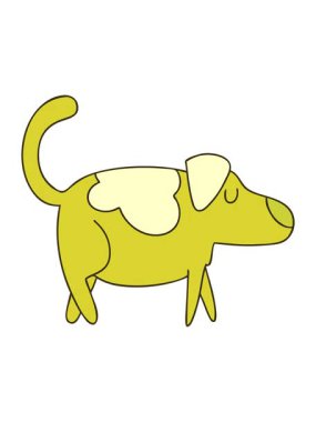 Çizgi köpek karalamalarının renk animasyonu değişiyor