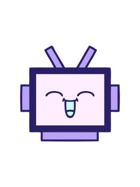 Dikkat çekici bir robot kafası karikatürü.