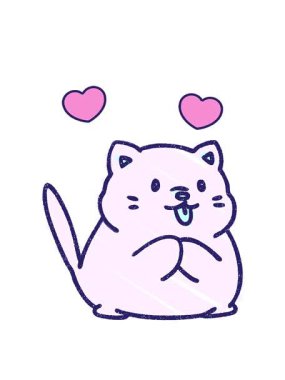 dönen kalp animasyonu Kedi Chalky Çizim