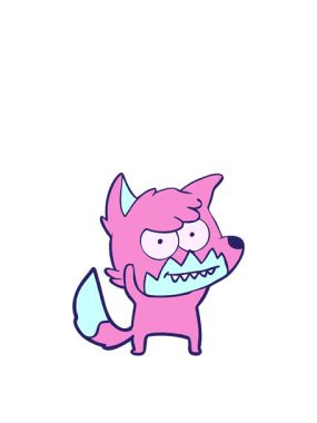 Sıçrama hareketi çizgi film sırıtan tilki animasyonu