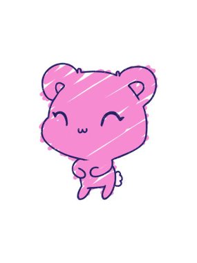 Sevimli Ayı Tebeşiri Çiziminin radyoaktif parlak animasyonu