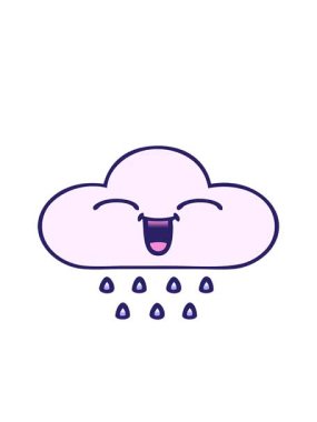 bir yağmur bulutunun gölgeli çizgi filminin hareketli animasyonu