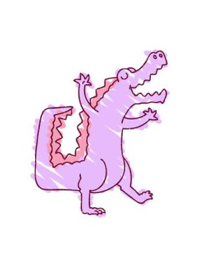 timsah tebeşirinin canlı efekt animasyonunu parlak renk çizerek renklendir