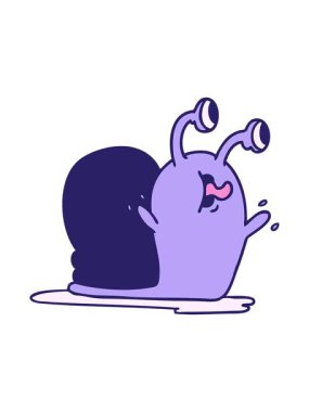 Yapışkan bir salyangozun serbest çizim hareketli animasyonu