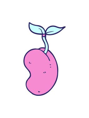 Karikatür filizlenen tohumun dönen hareketi