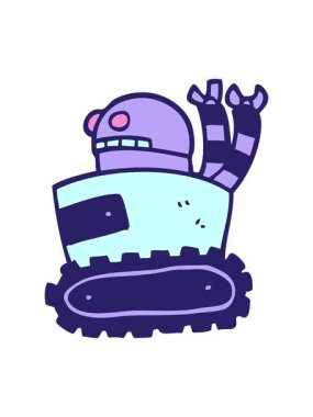 karikatür robotunun animasyonunu bob ve duraklat