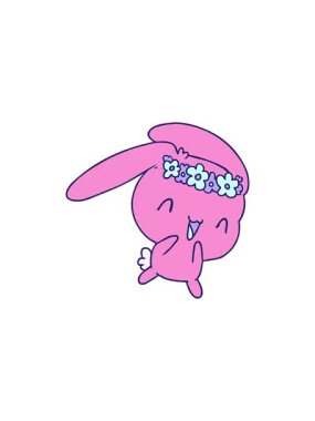 flashy sales animation of kawaii cute furry bunny