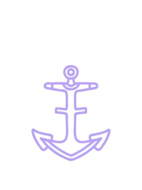 bir çapa simgesi siyah çizgi biçiminde dövme animasyonu ekleniyor