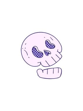 Çizgi roman stili tuhaf kafatasının satış animasyonu