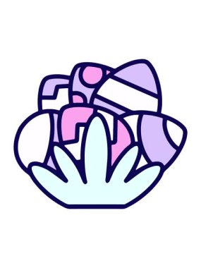 Güzel dekoratif yumurta tasarımının neon ışık efekti animasyonu